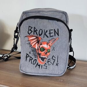 🎲Broken Promises Gray Crossbody Mini Bag – D&D Fantasy Style Artwork – Preowned